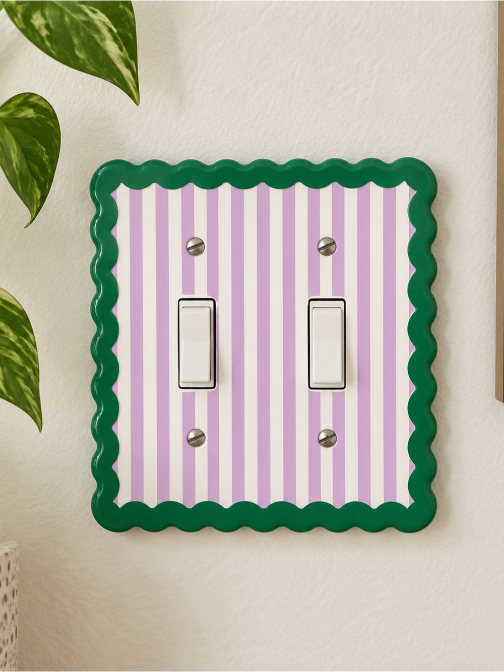 2/$25 3D Printed Scalloped Double Light Switch Cover Custom Colours